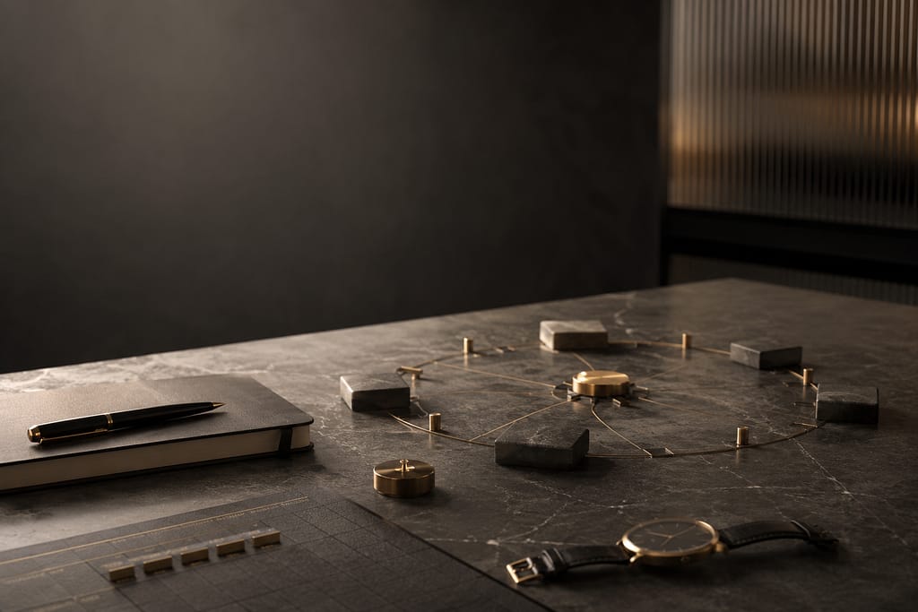 Cadence Turns Intention Into Execution cinematic strategic workspace arrangement