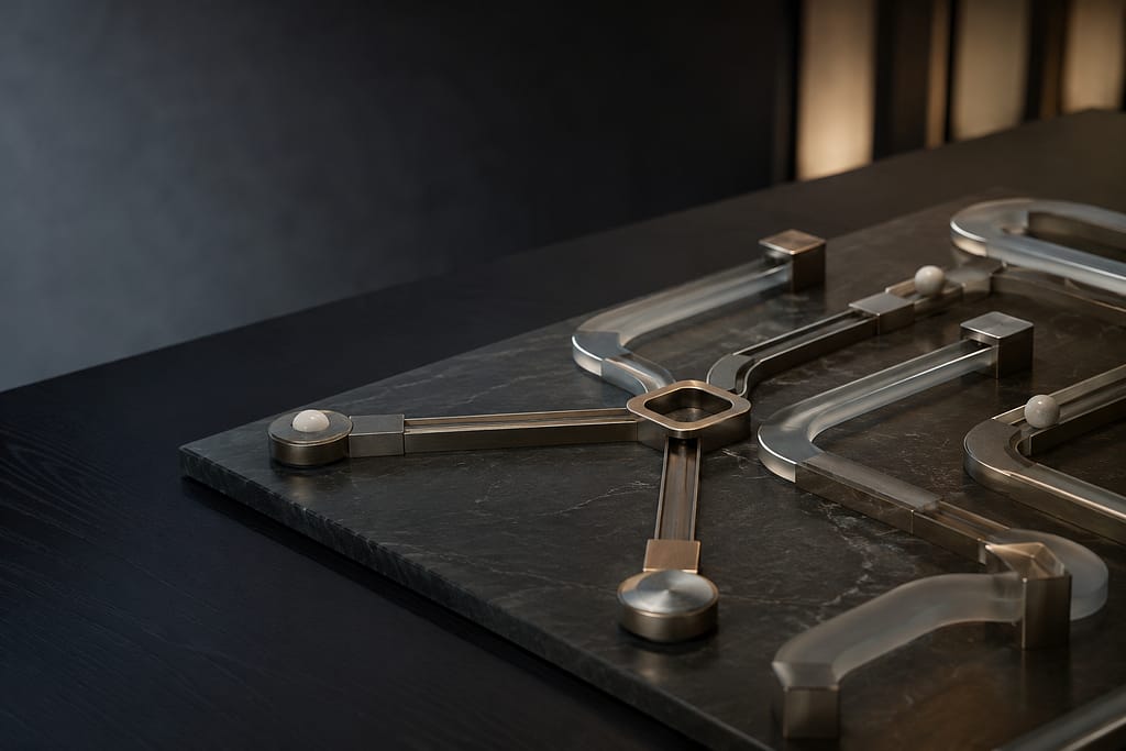 rae elegant abstract marble run design